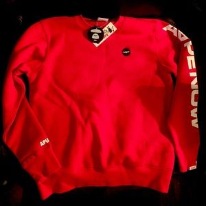 Aape - By *A Bathing Ape: Mens Red Long Sleeve Sweatshirt Size M
